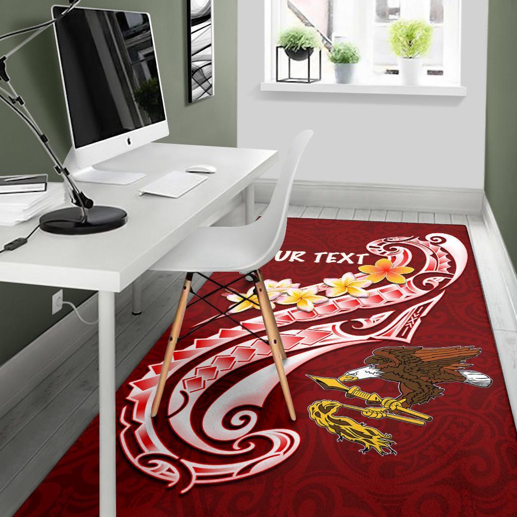 American Samoa Custom Personalised Area Rug - AS Seal Polynesian Patterns Plumeria - Vibe Hoodie Shop