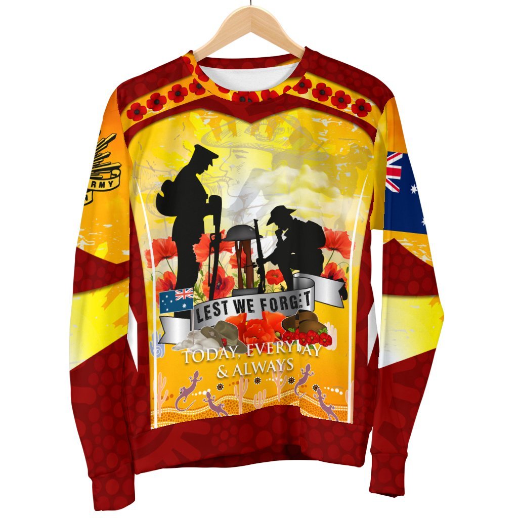 ANZAC Men's Sweater - Lest We Forget Aboriginal Version - Vibe Hoodie Shop