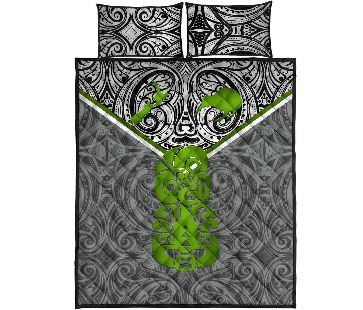 New Zealand Maori Rugby Quilt Bed Set Pride Version - Gray - Vibe Hoodie Shop