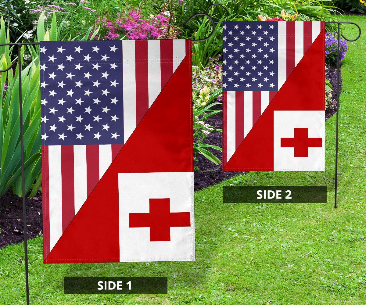 Us Flag With Tonga Flag - Vibe Hoodie Shop