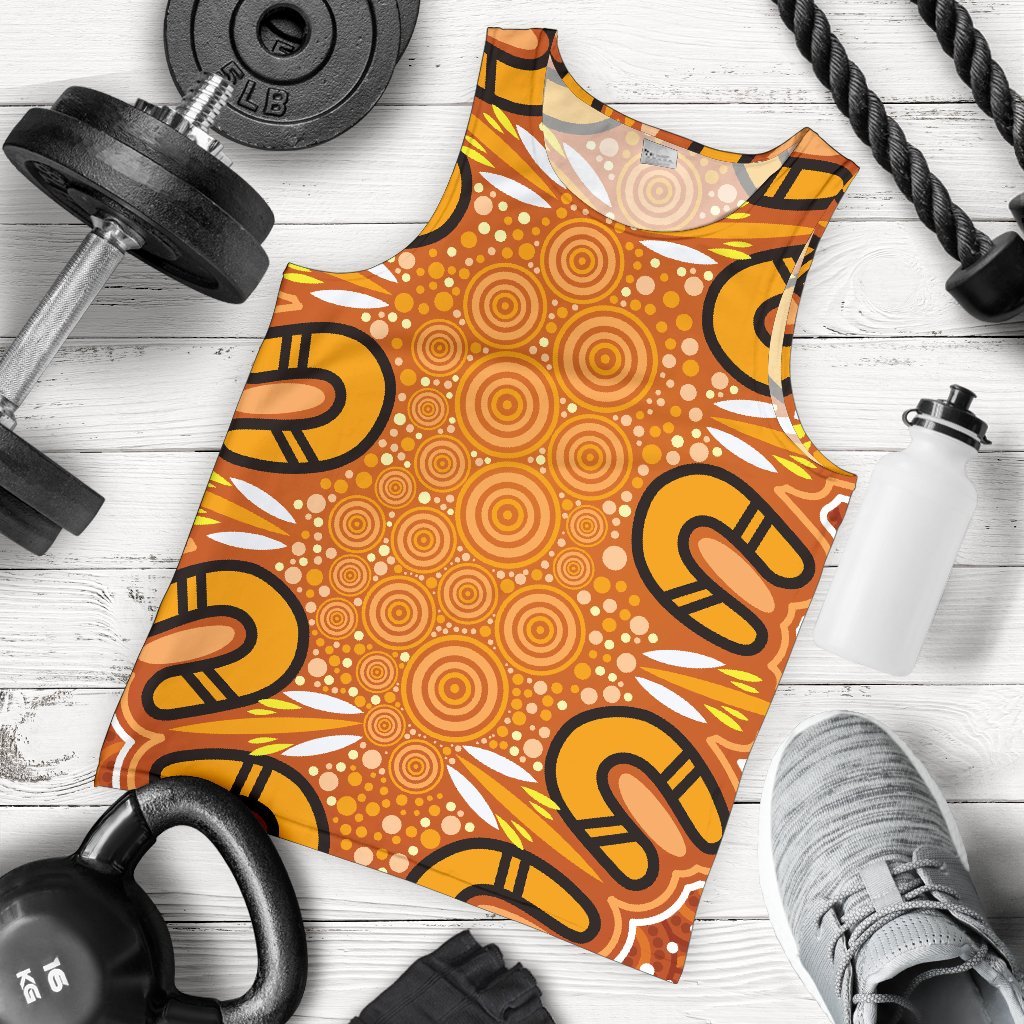 Aboriginal Men's Tank Top - Indigenous Art Patterns Ver03 - Vibe Hoodie Shop