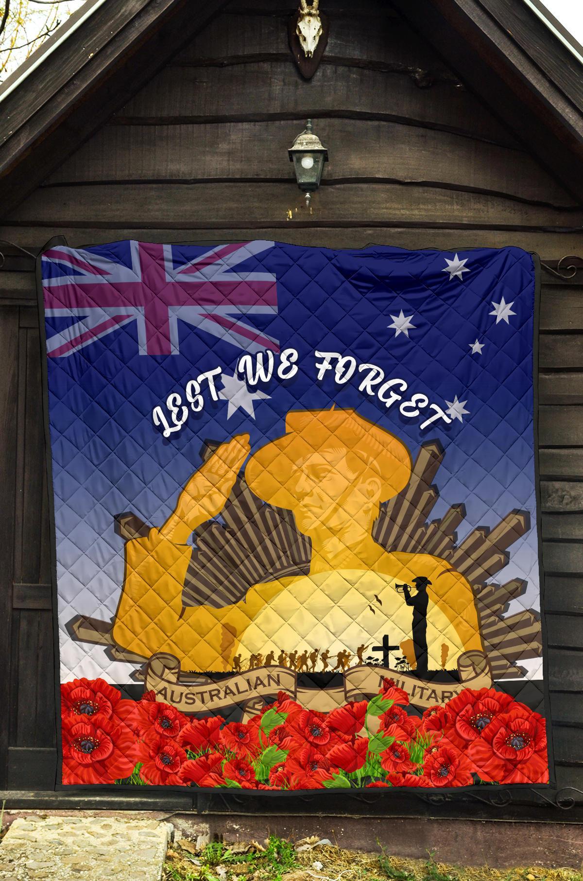 Premium Quilt - Australia ANZAC Day 2020 And Soldiers - Vibe Hoodie Shop