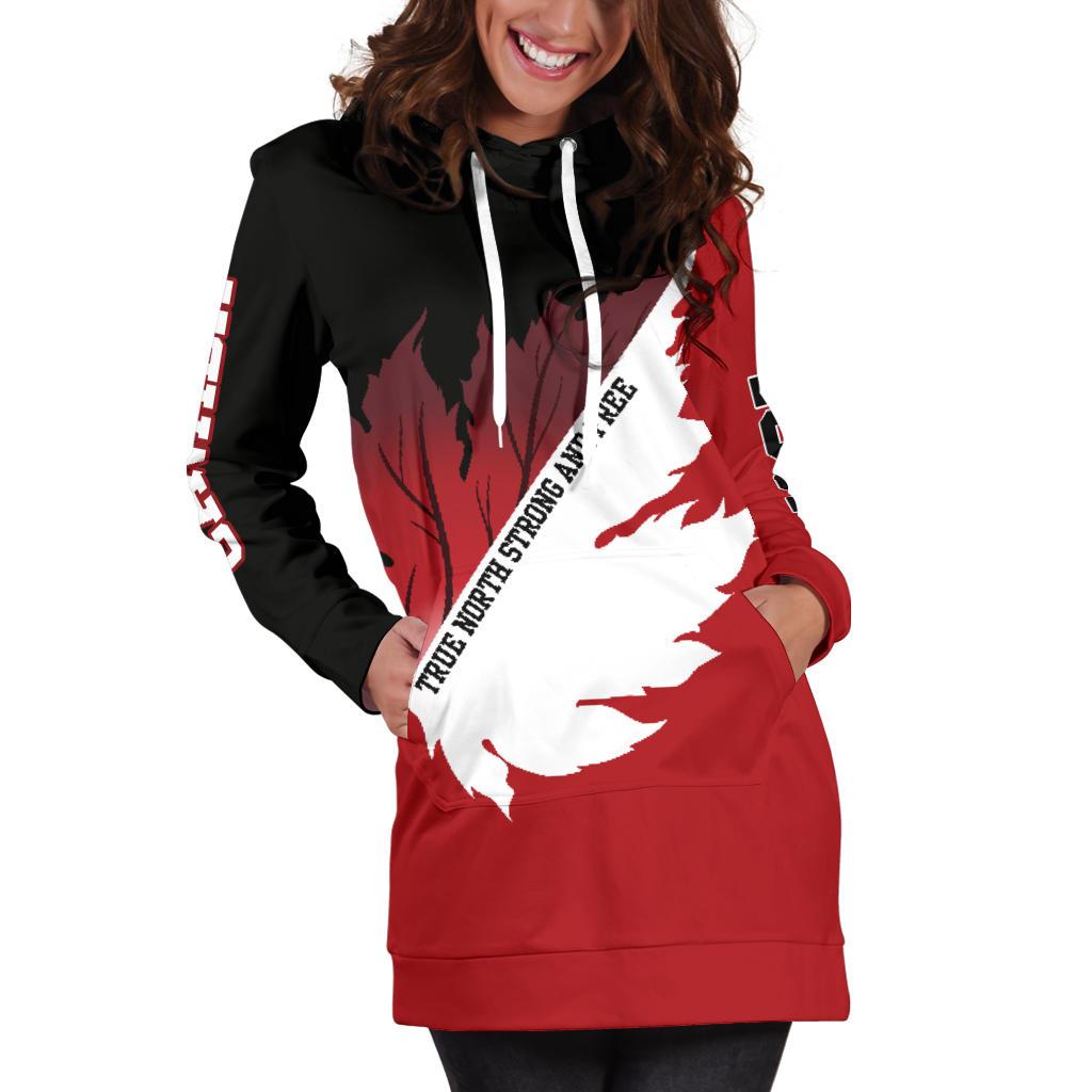 Canada Strong And Free Hoodie Dress - Vibe Hoodie Shop