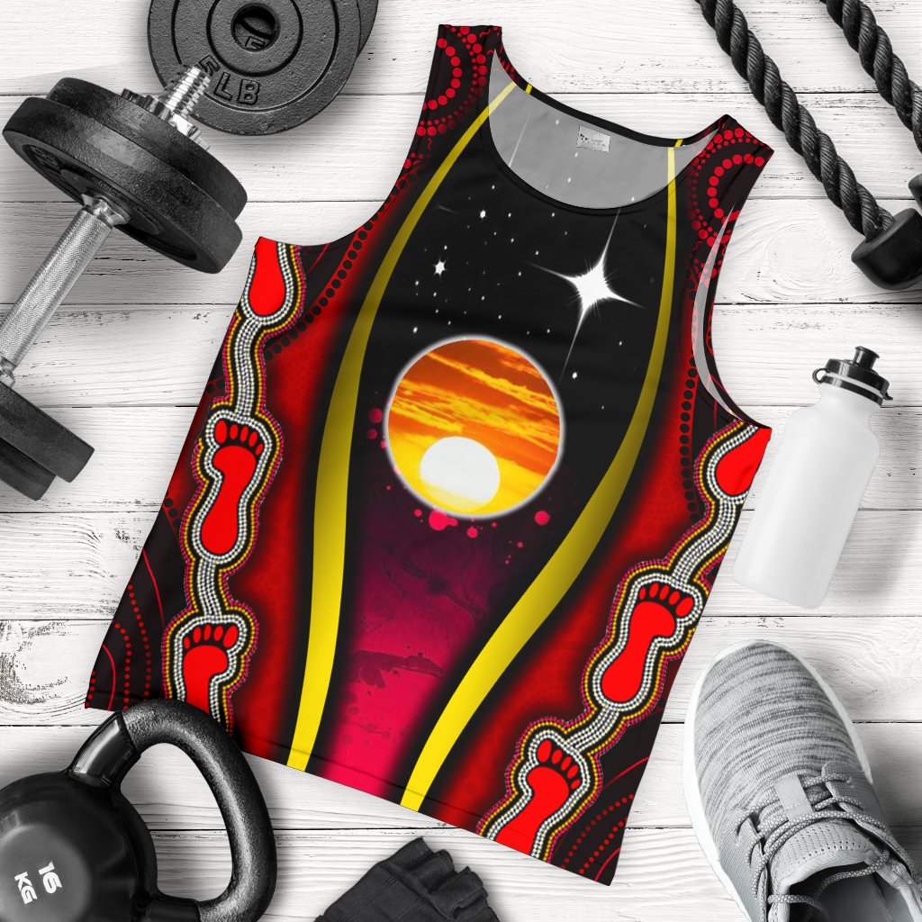 Men's Tank Top - Australian Aboriginal Flags Symbolic Meaning - Vibe Hoodie Shop