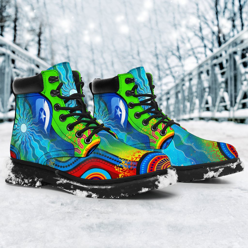 all-season-boots-torres-strait-islanders-flag-with-aboriginal-patterns-boots