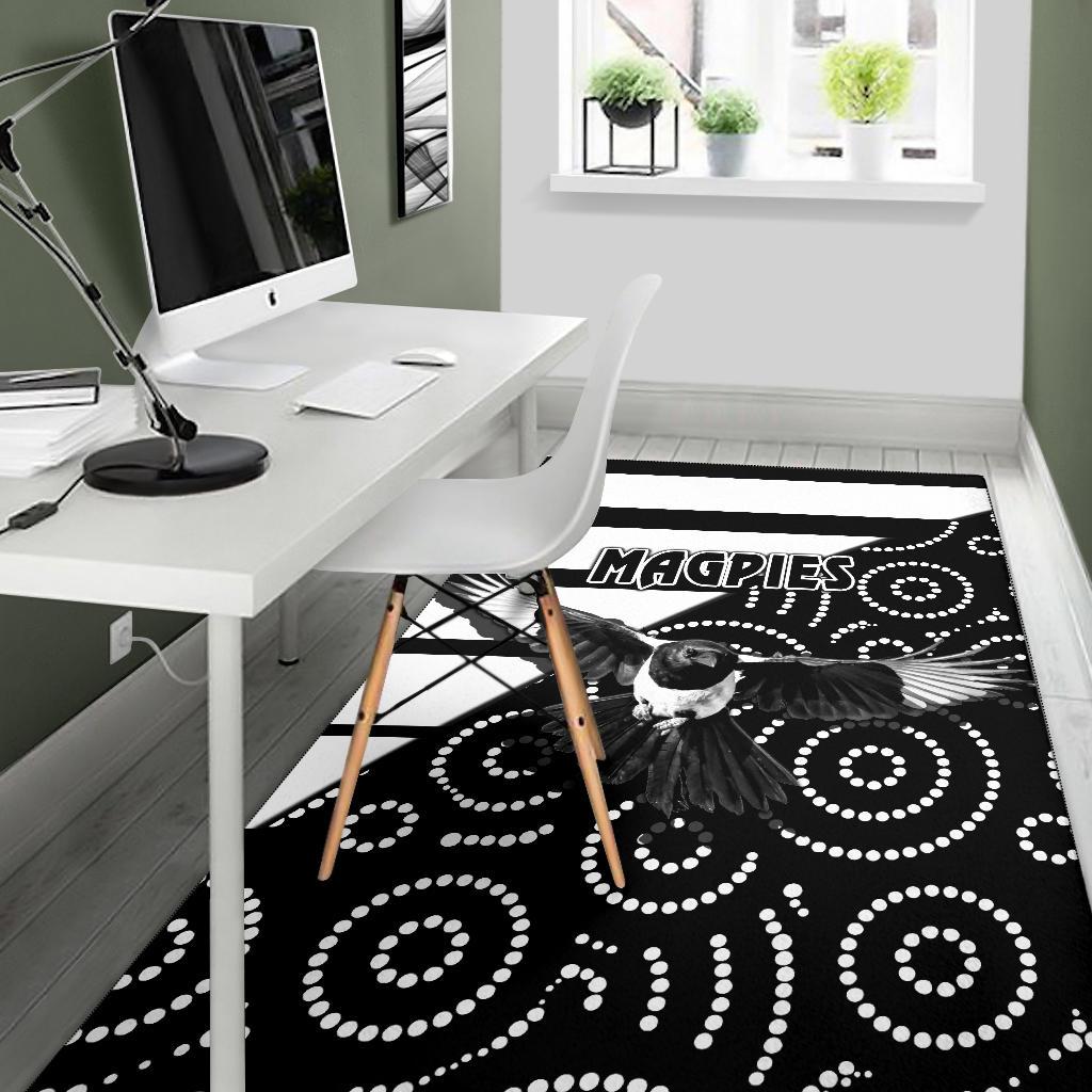 Western Suburbs Magpies Area Rug Simple Indigenous - Vibe Hoodie Shop