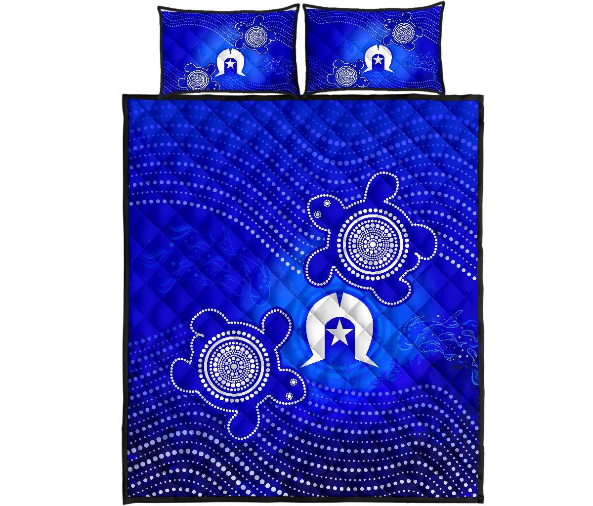 Torres Strait Islanders Quilt Bed Set - Torres Symbol With Turtle - Vibe Hoodie Shop