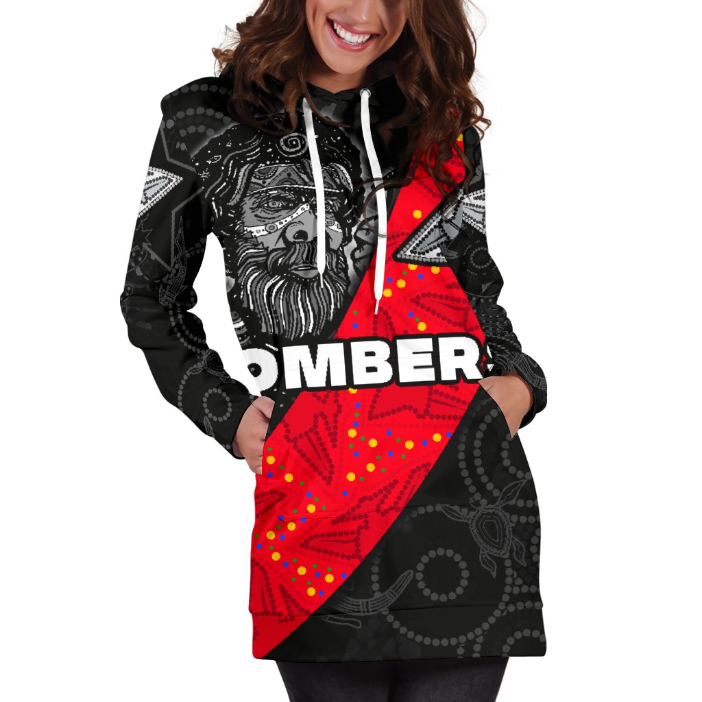 Bombers NAIDOC Week Women's Hoodie Dress Essendon Ingenious Spesial Version - Vibe Hoodie Shop