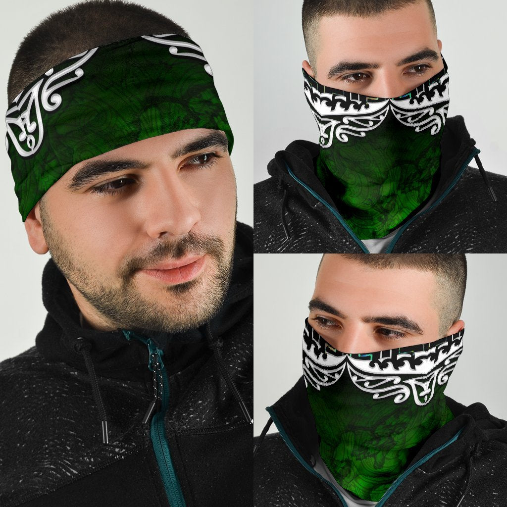 New Zealand Maori Bandana, Poutama Silver Fern - Vibe Hoodie Shop