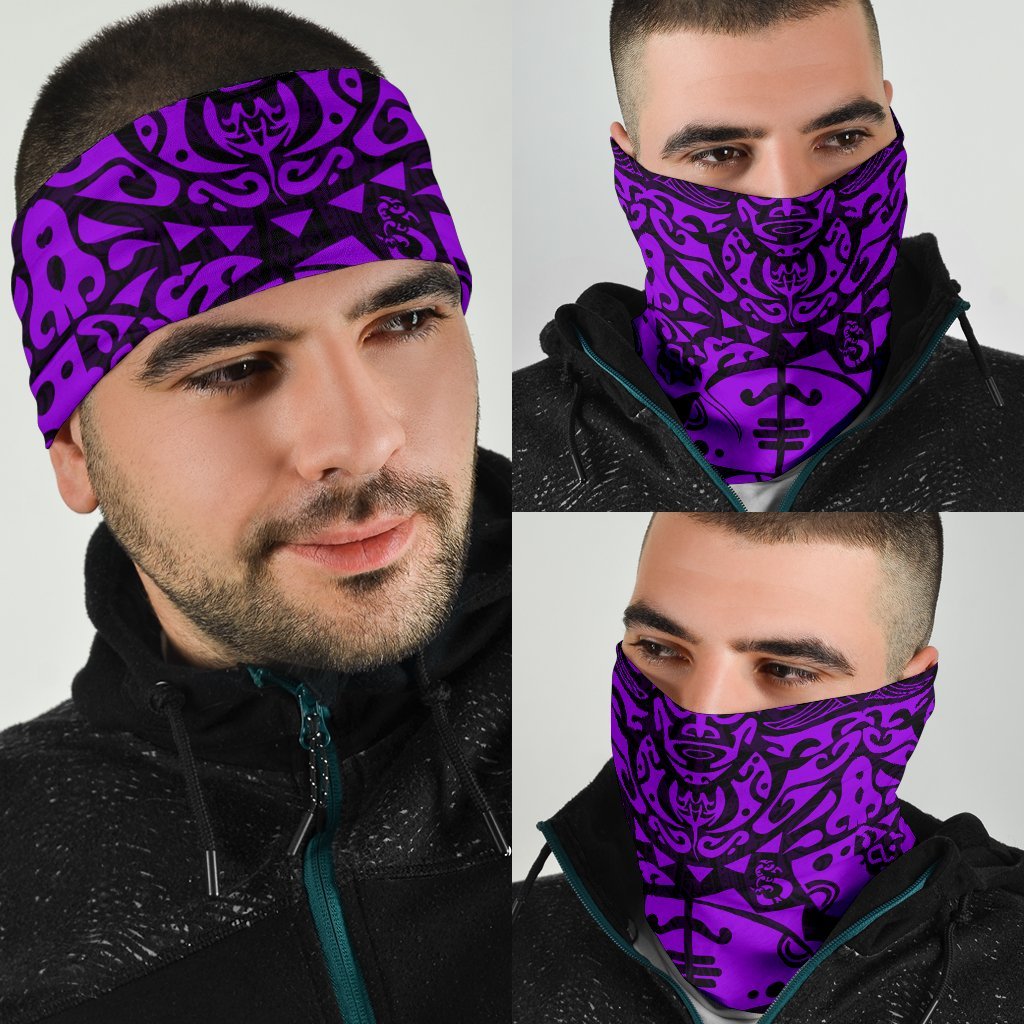 New Zealand Maori Tangaroa Tattoo Bandana - Purple - Vibe Hoodie Shop