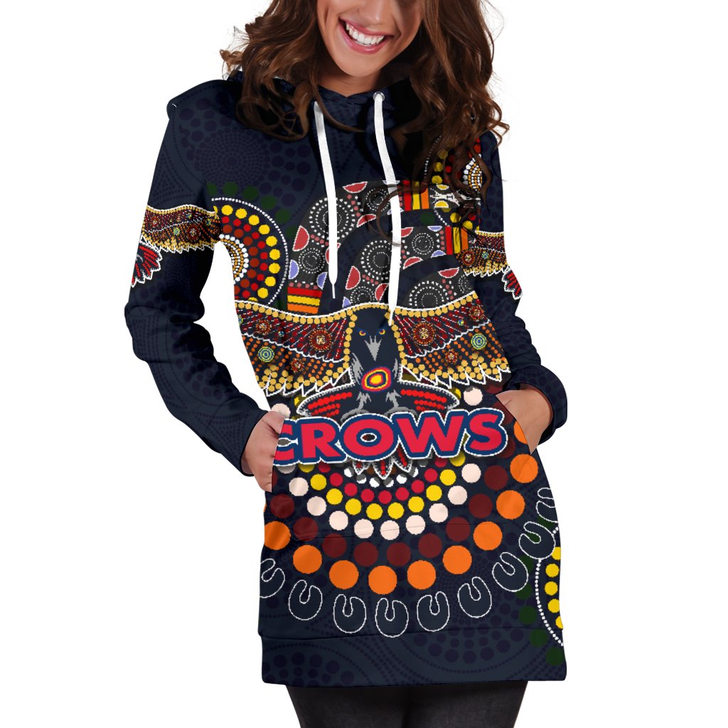 Adelaide Hoodie Dress Indigenous Crows - Vibe Hoodie Shop