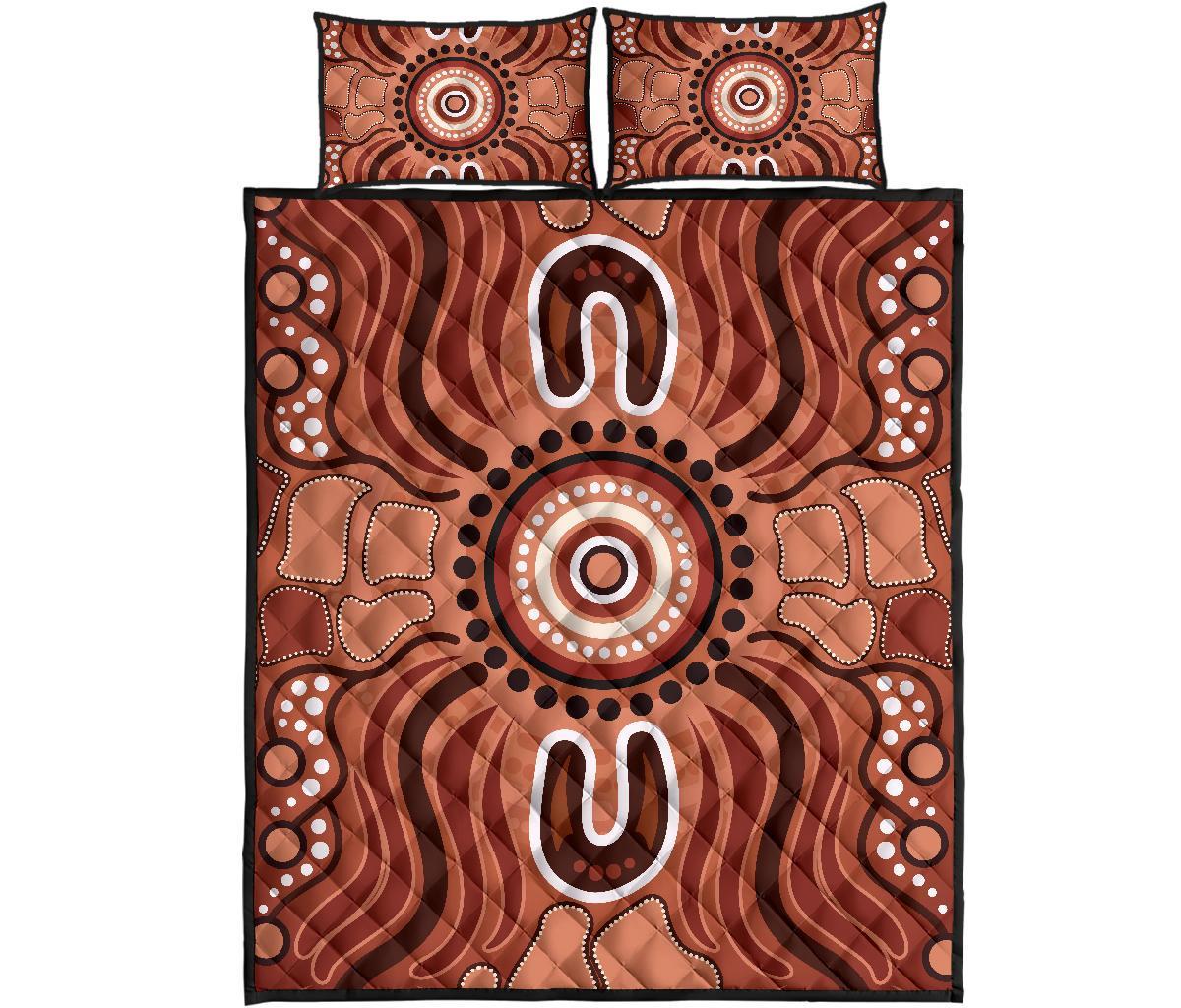 Aboriginal Quilt Bed Set - Indigenous Art Patterns Ver02 - Vibe Hoodie Shop