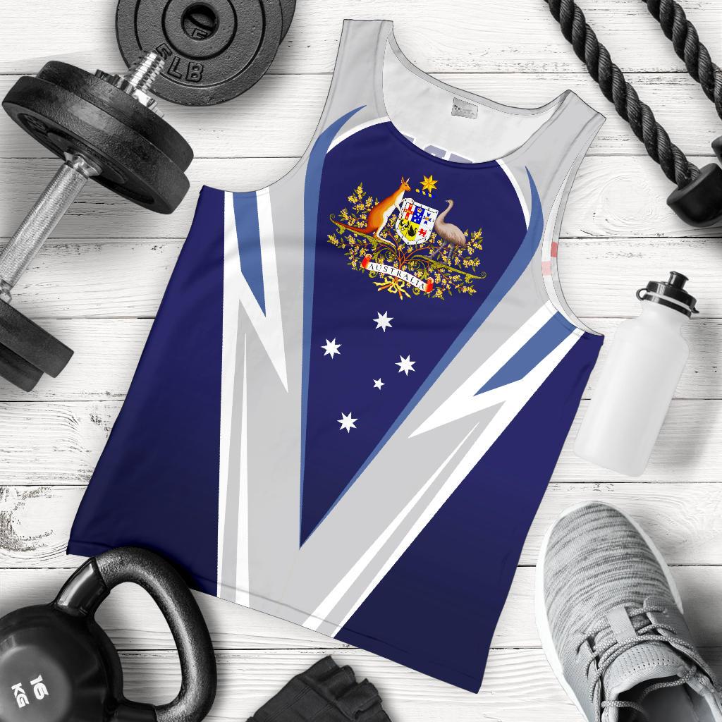 Men Tank Top - Australian Coat Of Arms Mens Tank Southern Cross Australia - Vibe Hoodie Shop