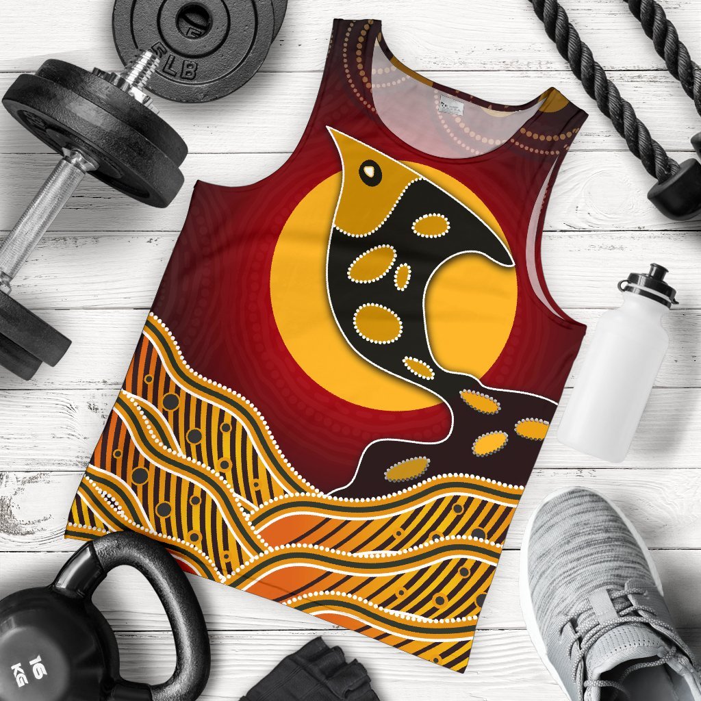 Men's Tank Tops - Aboriginal Dot Patterns Fish - Vibe Hoodie Shop