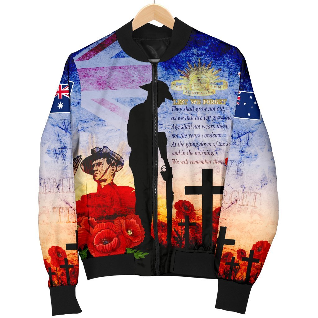 ANZAC Women's Bomber Jacket - ANZAC 2020 Lest We Forget The Australian Army - Vibe Hoodie Shop