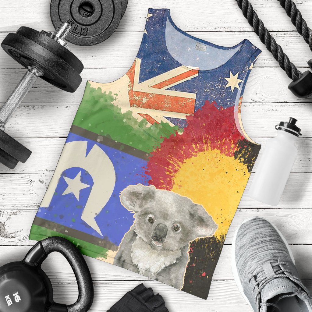 Men's Tank Top - Flag Combination with Koala - Vibe Hoodie Shop