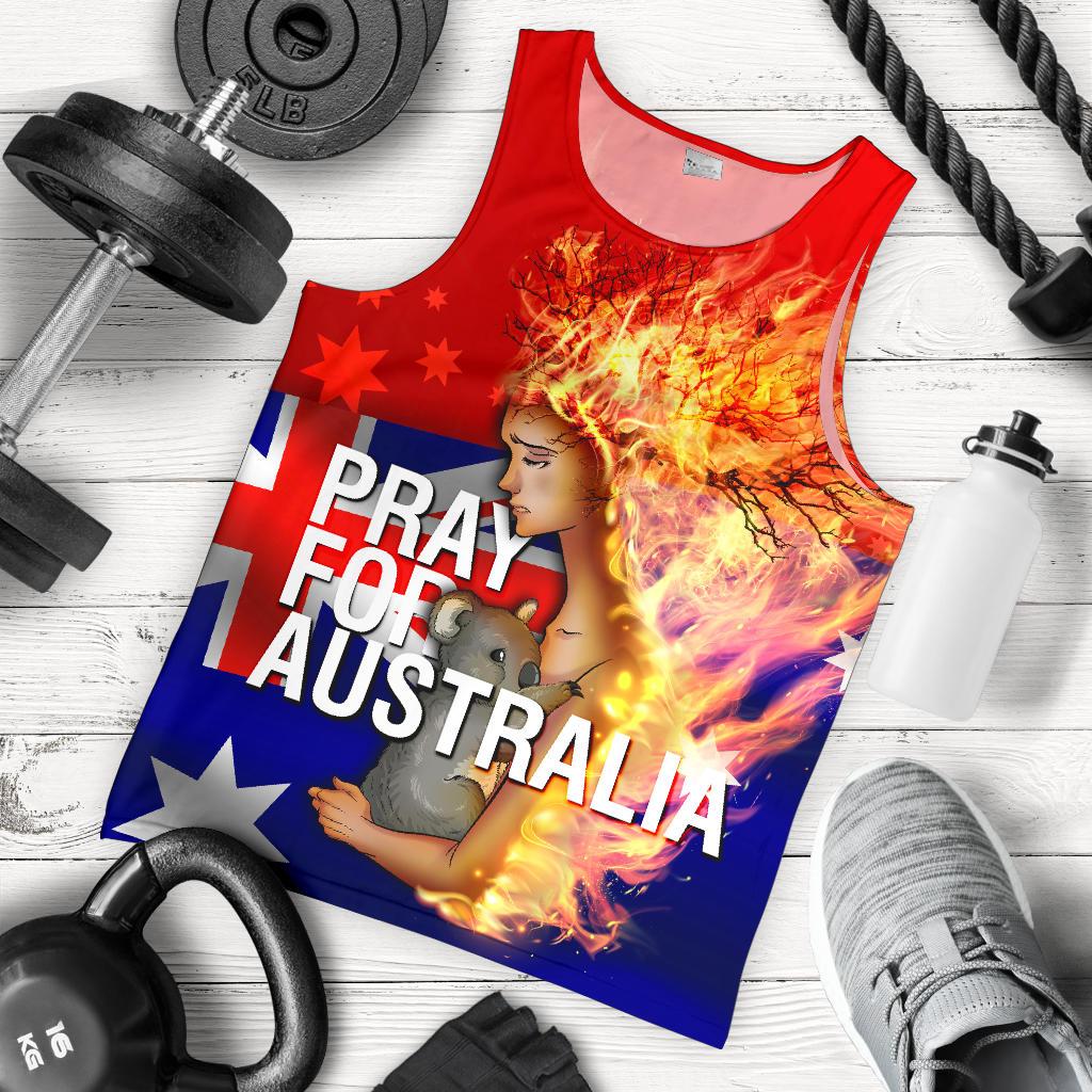 Men's Tank Top - Pray for Australia - Bushfire Mens Tank - Unisex - Vibe Hoodie Shop