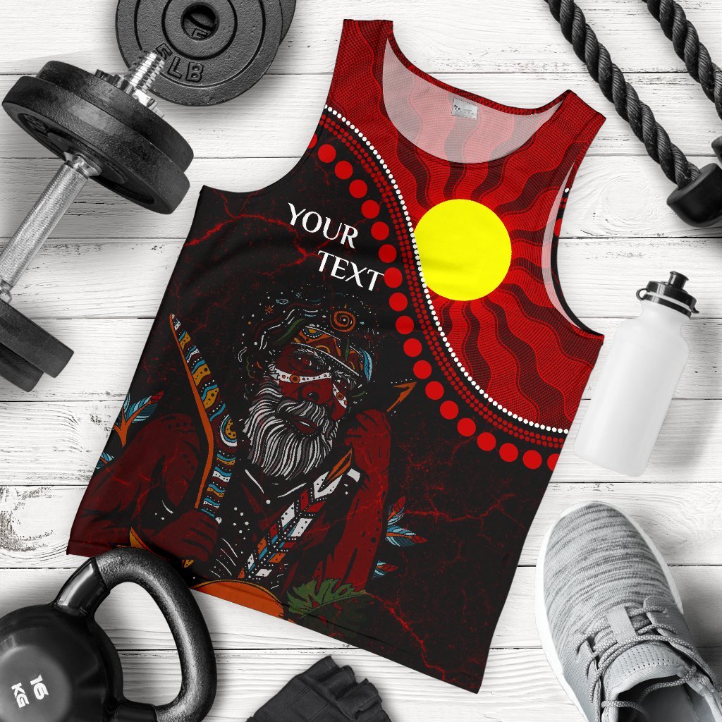 Custom Aboriginal Men's Tank Top - Indigenous People And Sun - Vibe Hoodie Shop