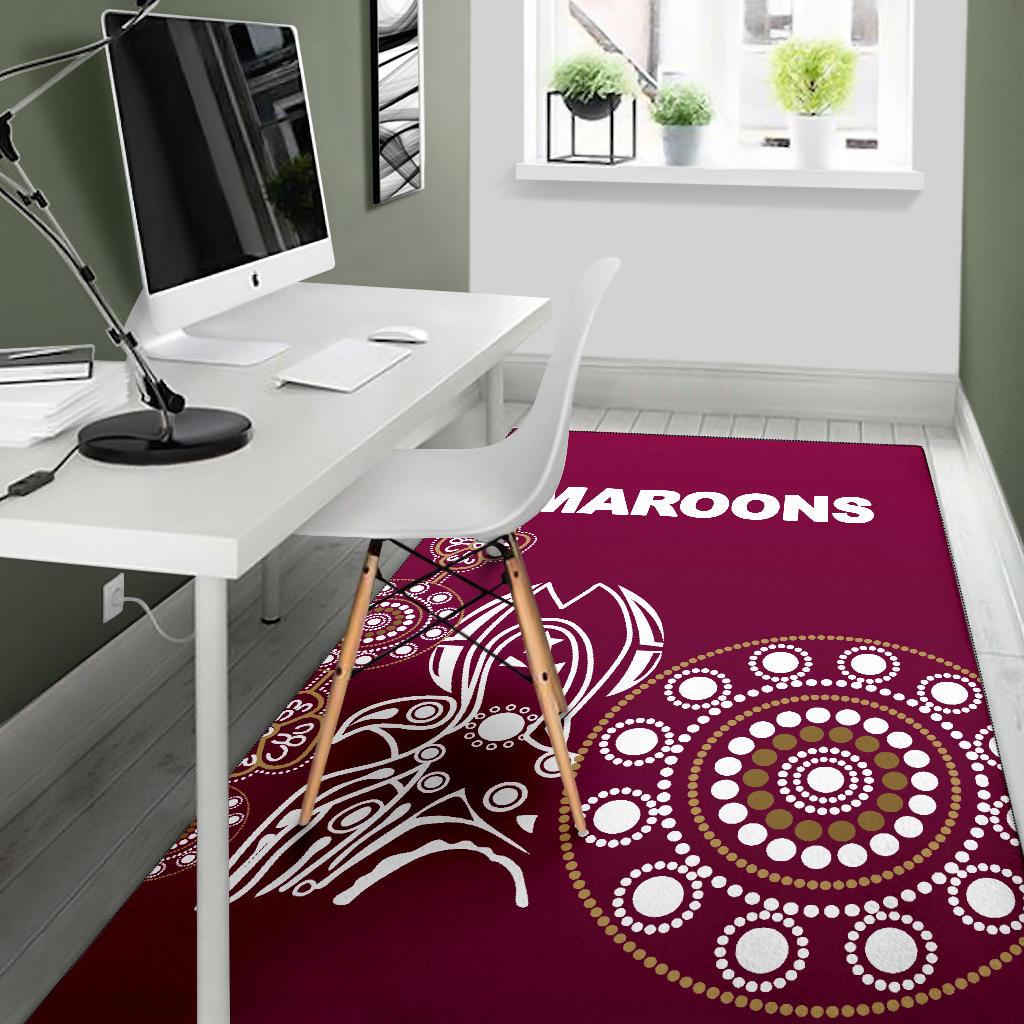 Queensland Area Rug Maroons Simple Indigenous - Vibe Hoodie Shop