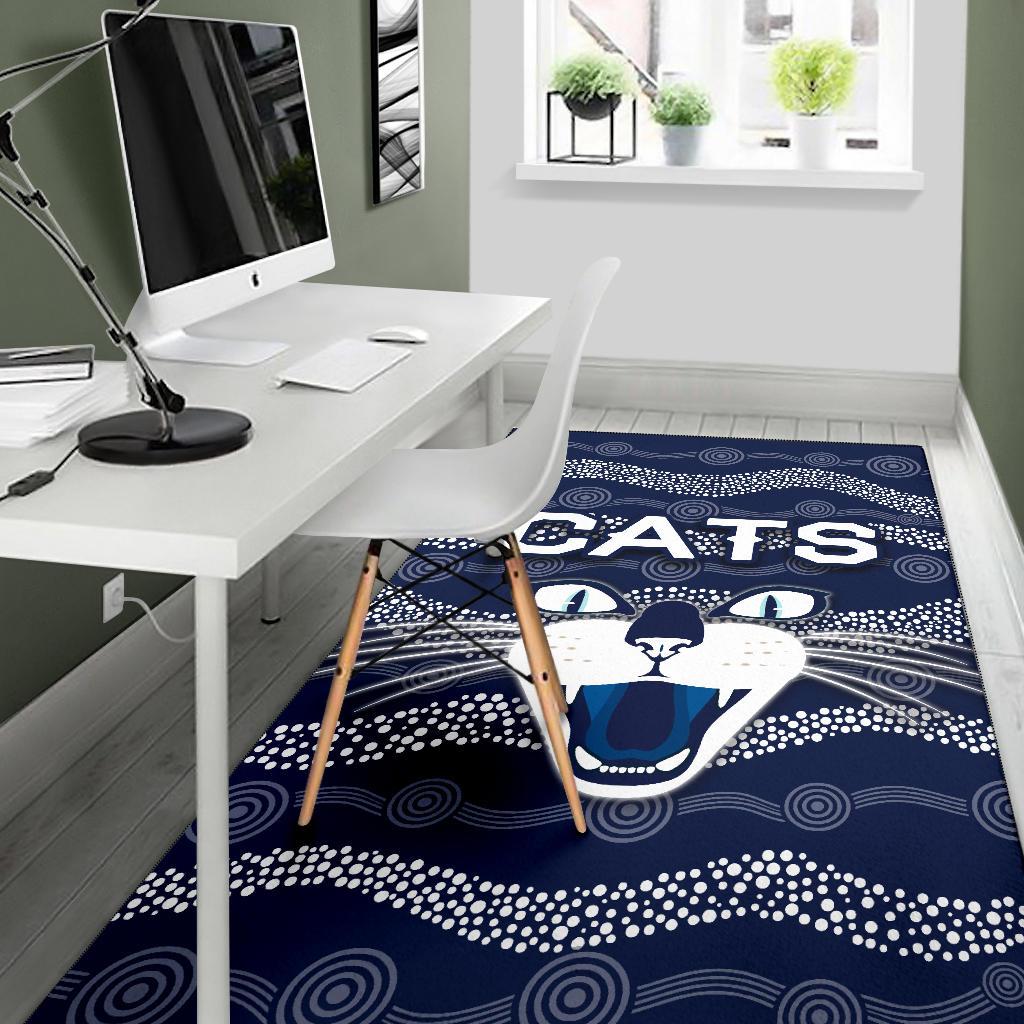 Geelong Area Rug Cats Indigenous - Navy - Vibe Hoodie Shop