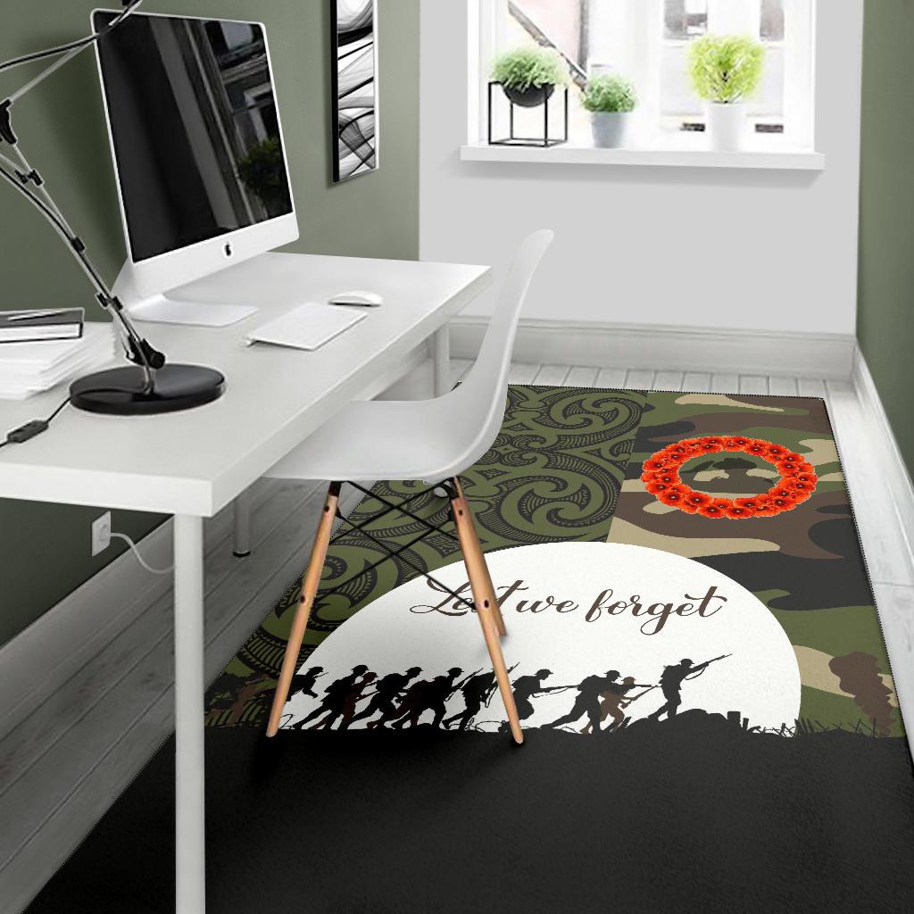 ANZAC Maori Area Rug Camo Lest For Get - Vibe Hoodie Shop