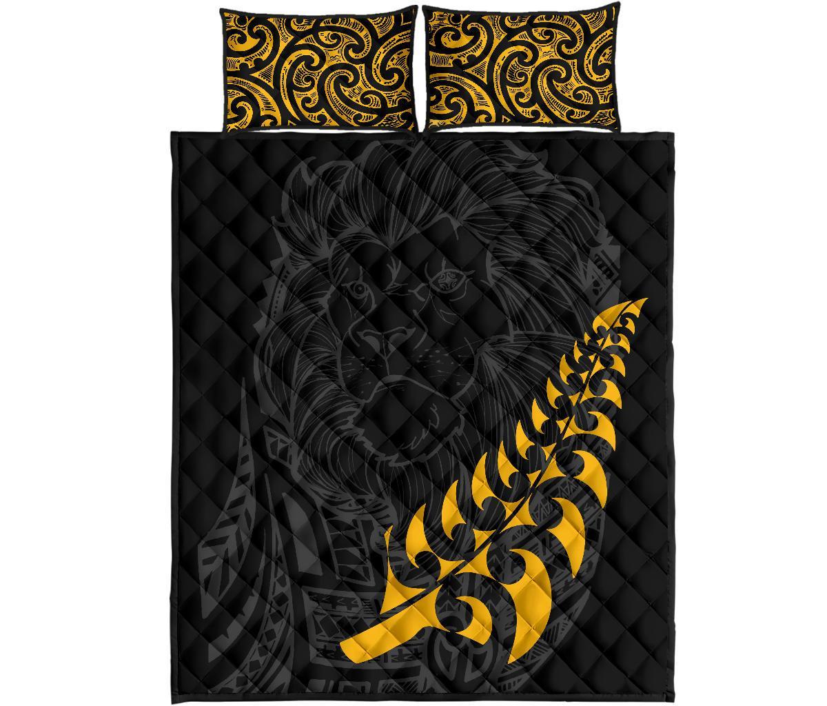 New Zealand Maori Lion Rugby Quilt Bed Set - Vibe Hoodie Shop