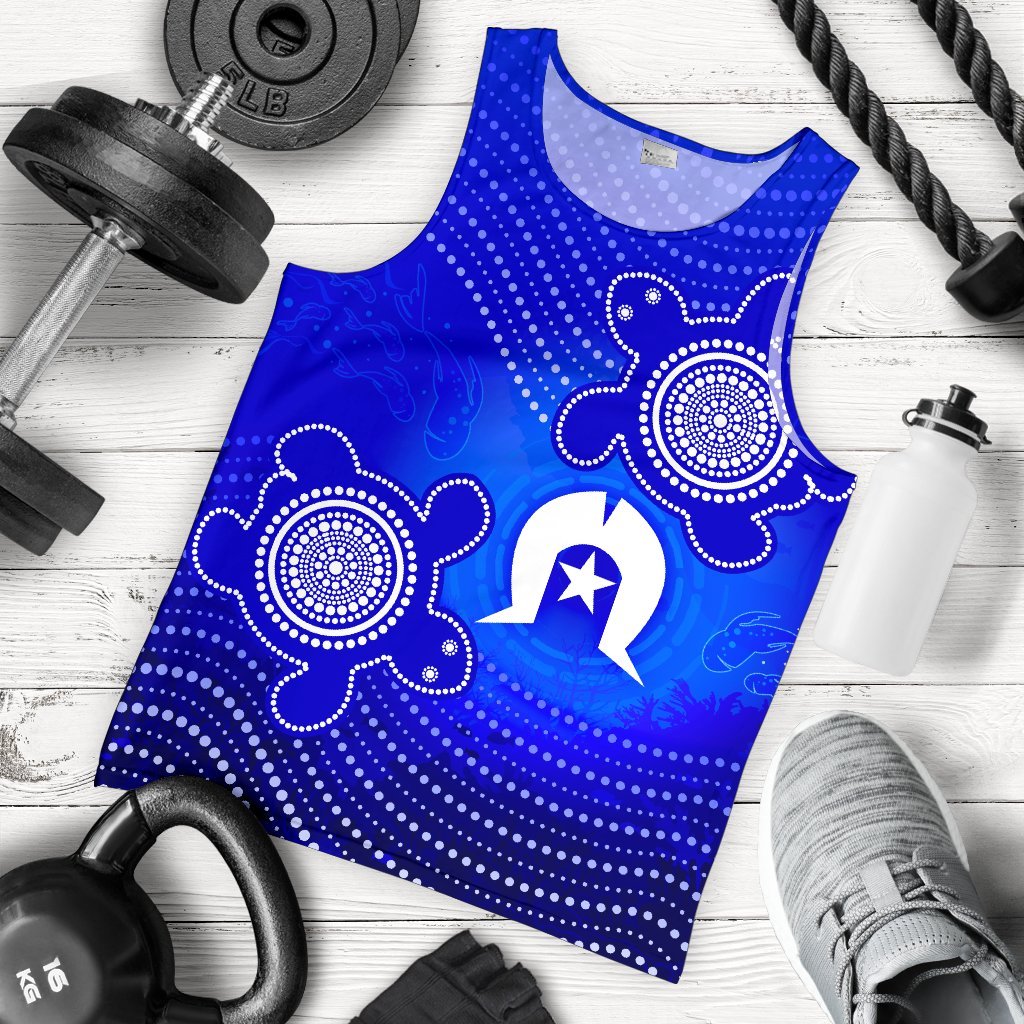 Torres Strait Islanders Men's Tank Top - Torres Symbol With Turtle - Vibe Hoodie Shop