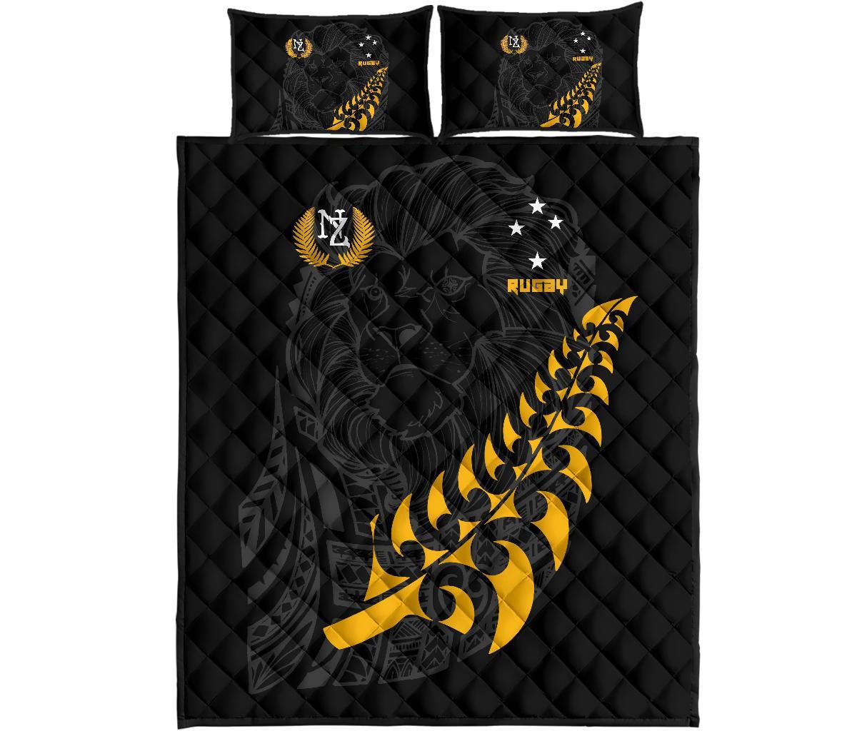 New Zealand Maori Lion Rugby Quilt Bed Set - Vibe Hoodie Shop