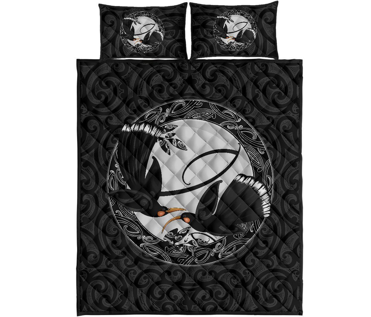 New Zealand Huia Bird, Maori Quilt Bed Set - Vibe Hoodie Shop