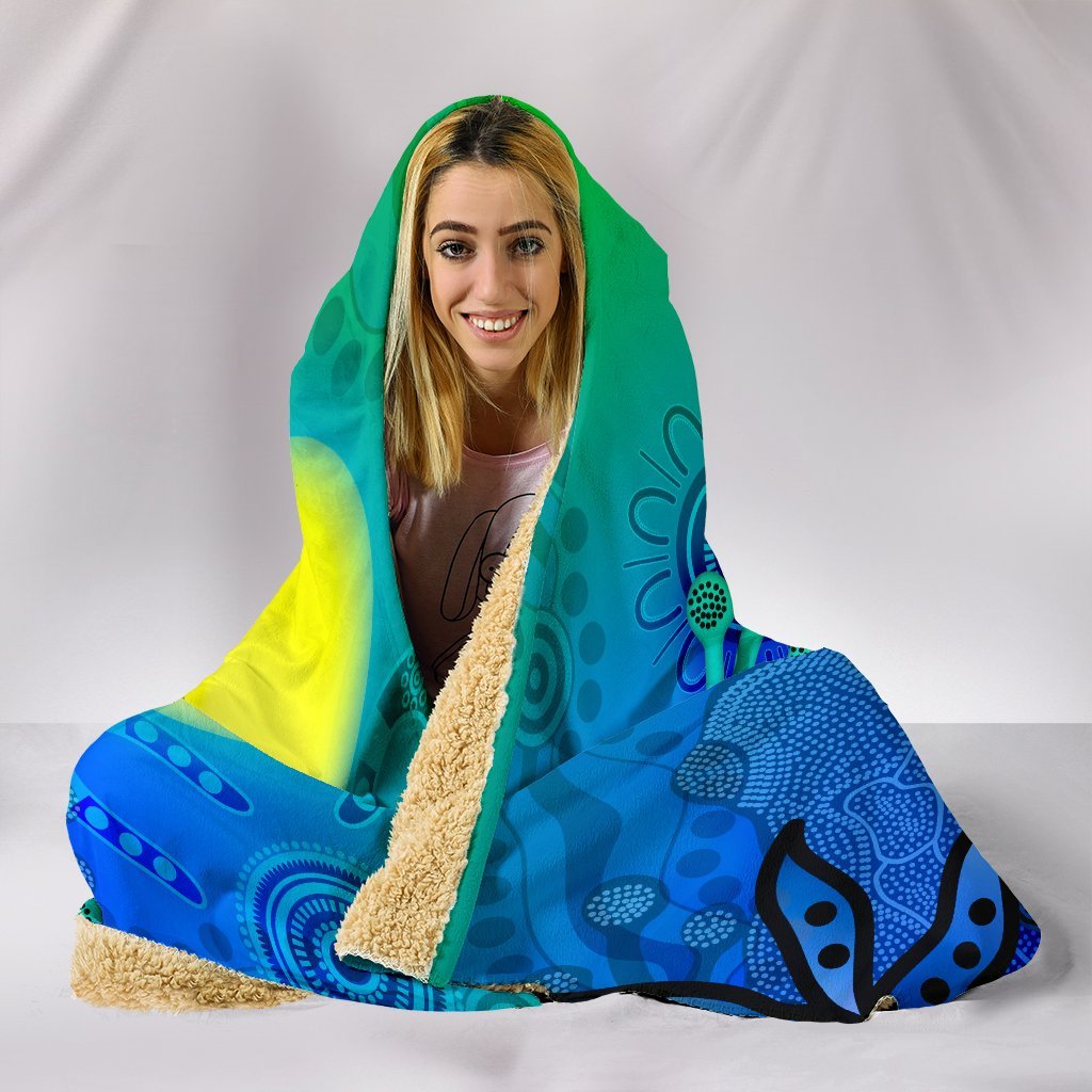 aboriginal-hooded-blanket-indigenous-frog-blue