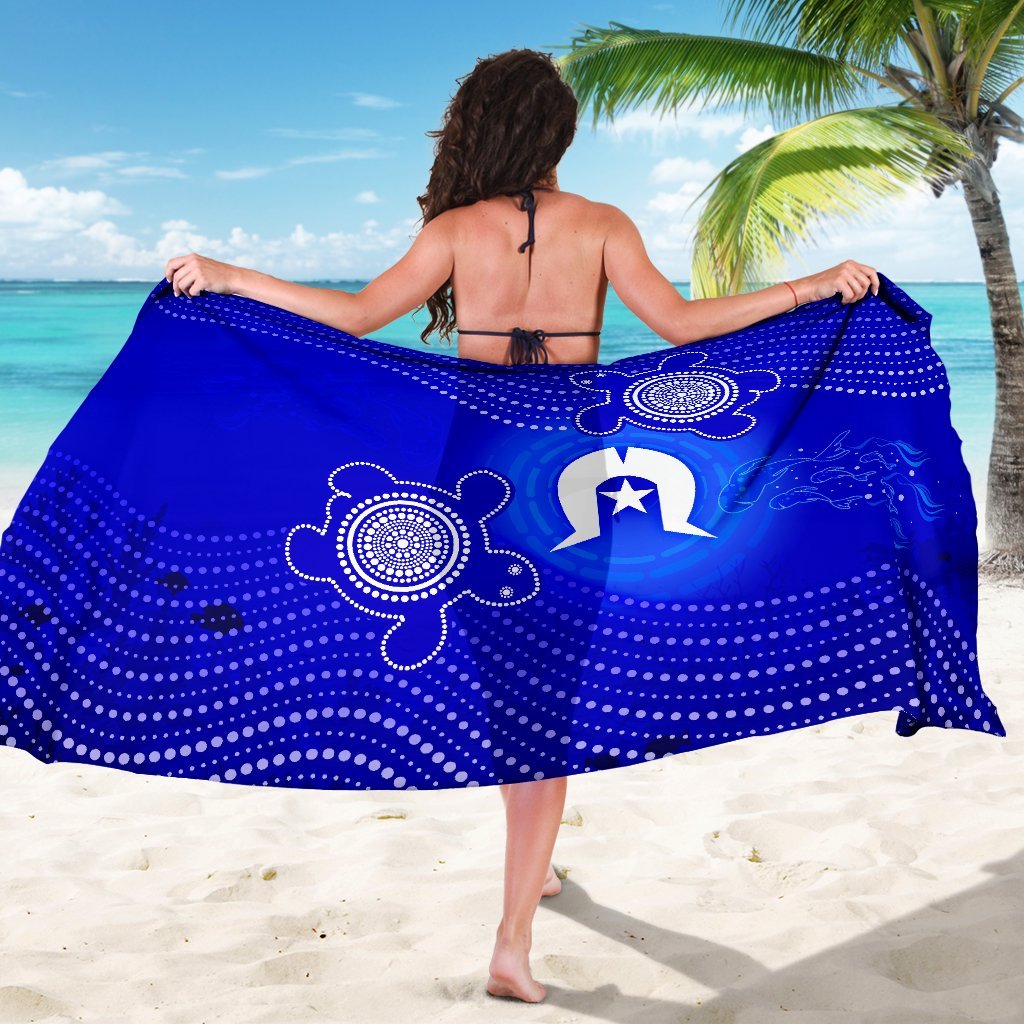 Torres Strait Islanders Sarong - Torres Symbol With Turtle - Vibe Hoodie Shop