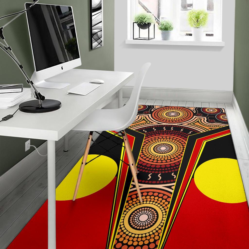 Area Rug - Aboriginal With Dot Painting Art - Vibe Hoodie Shop