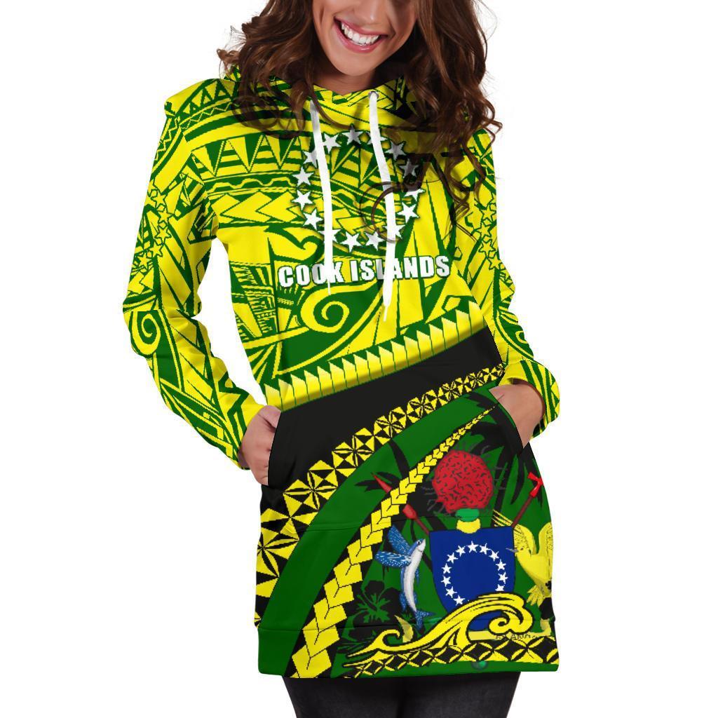 Cook Islands Hoodie Dress Polynesian Tattoo - Vibe Hoodie Shop