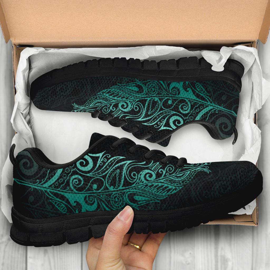 Light Silver Fern New Zealand Sneakers - Turquoise - Vibe Hoodie Shop