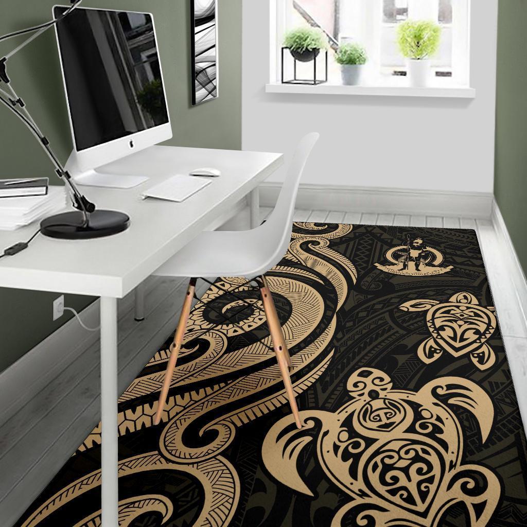 Vanuatu Area Rug - Gold Tentacle Turtle - Vibe Hoodie Shop