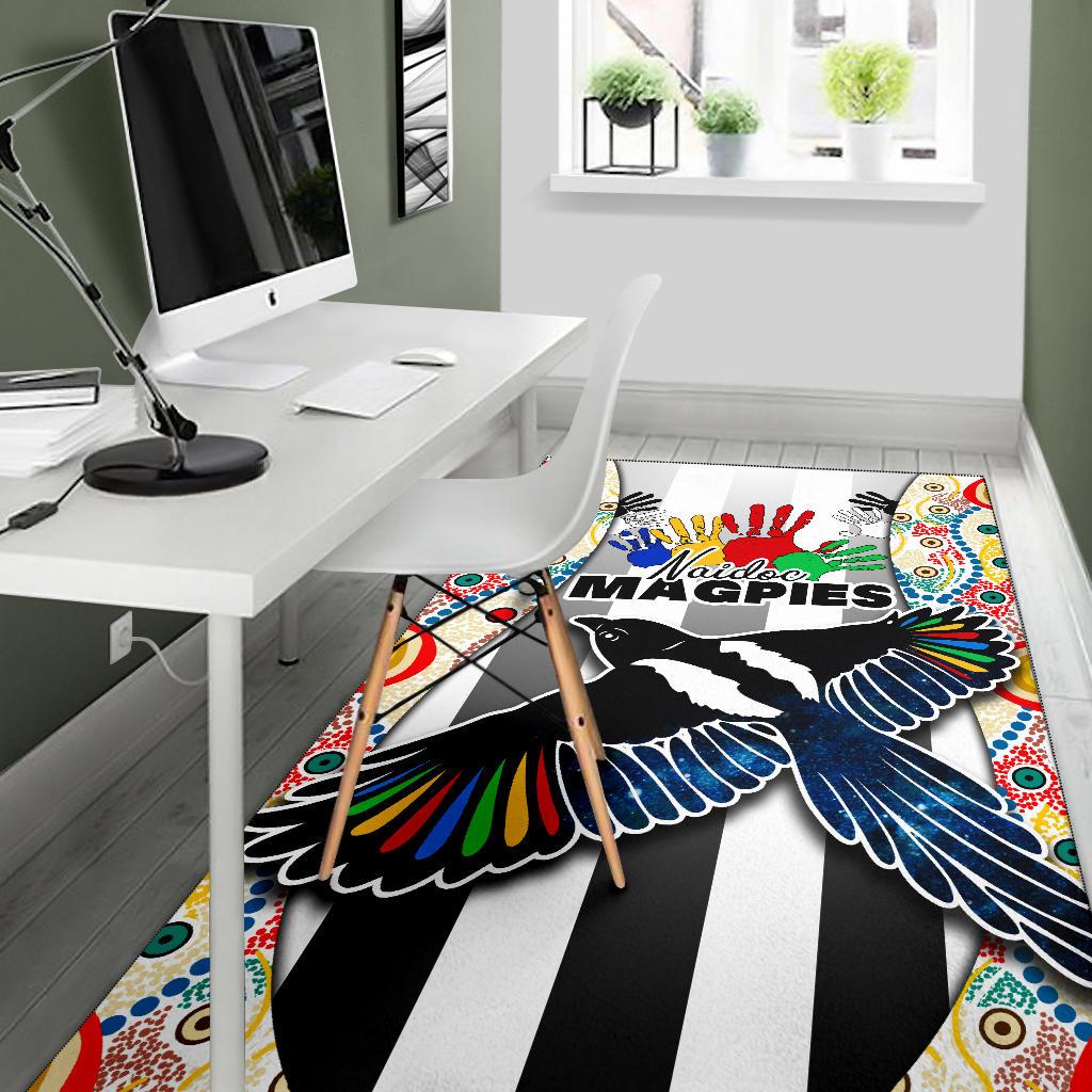 Magpies NAIDOC Week Area Rug Collingwood Modern Style - Vibe Hoodie Shop