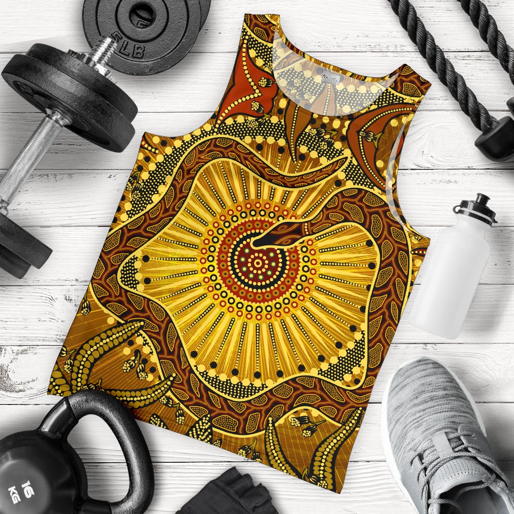 Men's Tank Top - Australian Aboriginal Snake - Rainbow Serpent - Vibe Hoodie Shop