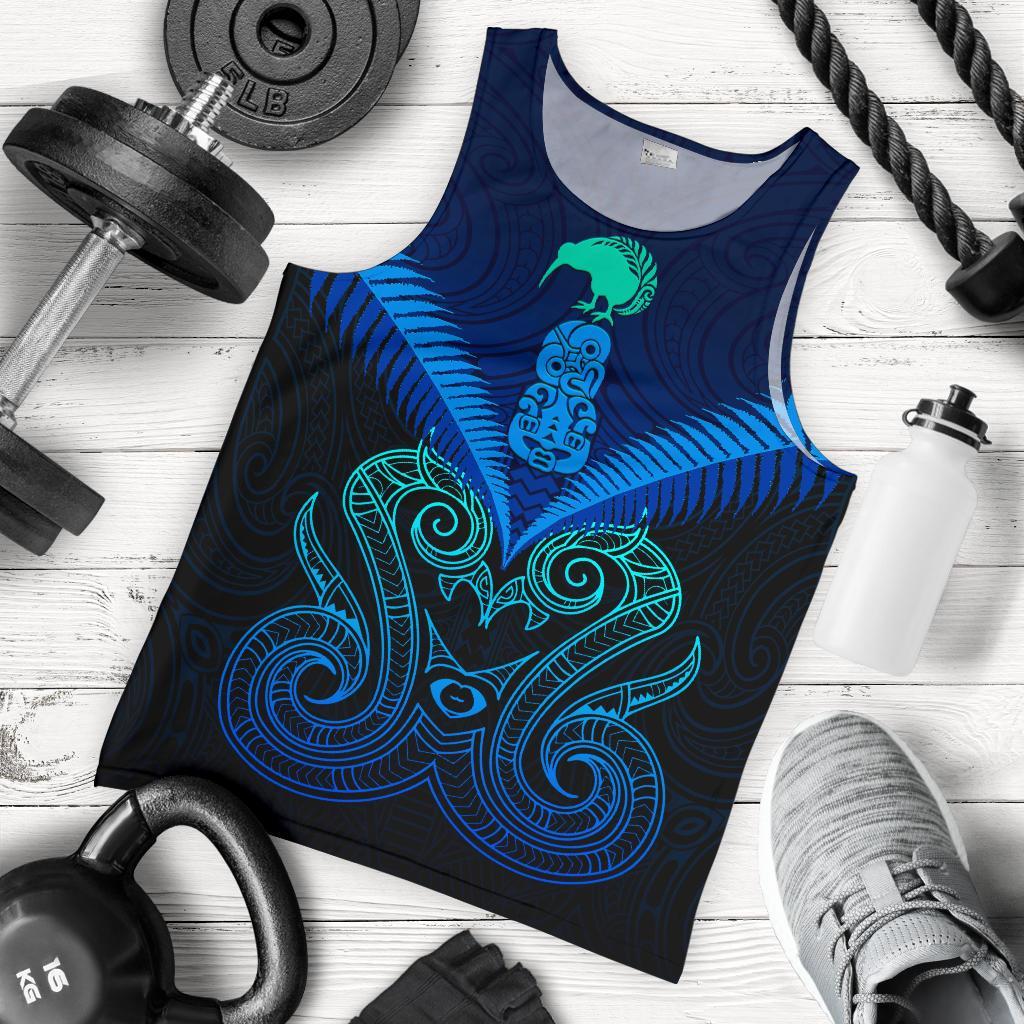 Maori Manaia New Zealand Men Tank Top Blue - Vibe Hoodie Shop