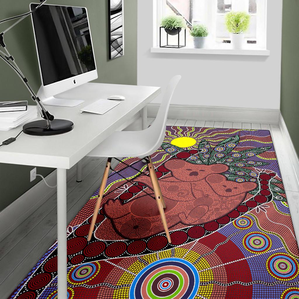 Aboriginal Area Rug, Koala Sun Dot painting Circle Patterns - Vibe Hoodie Shop