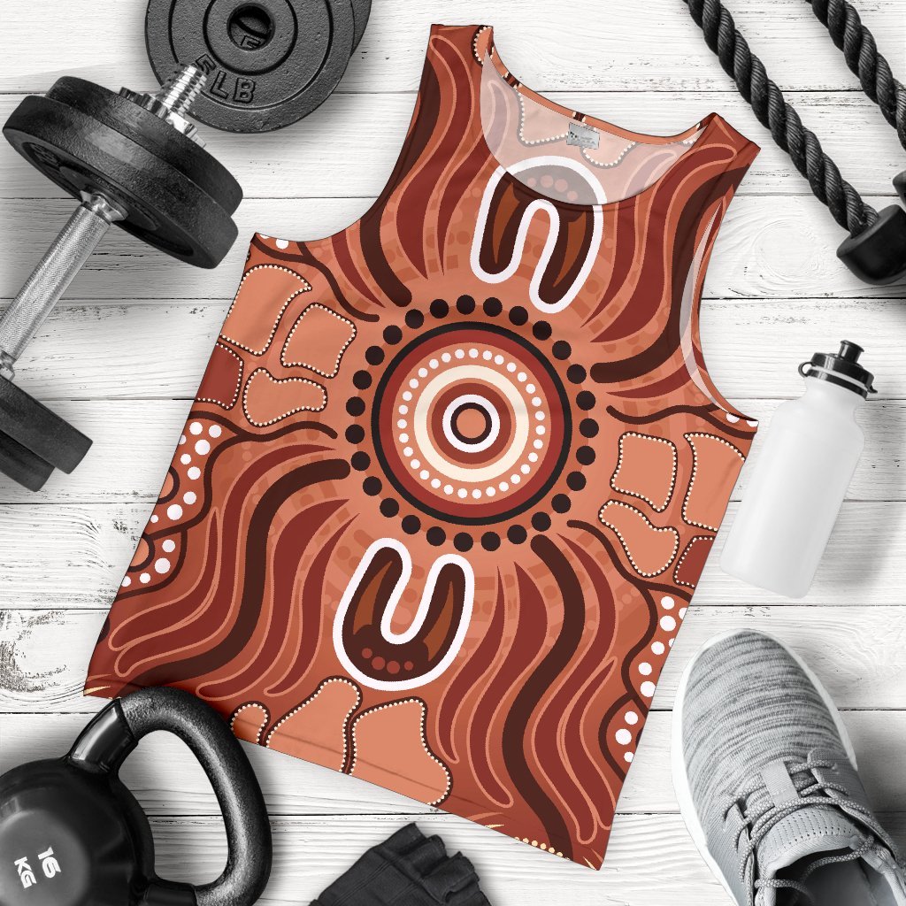 Aboriginal Men's Tank Top - Indigenous Art Patterns Ver02 - Vibe Hoodie Shop