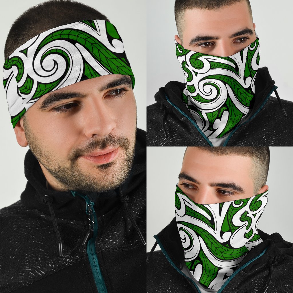 New Zealand Maori Tribal Ornament Bandana - Green - Vibe Hoodie Shop