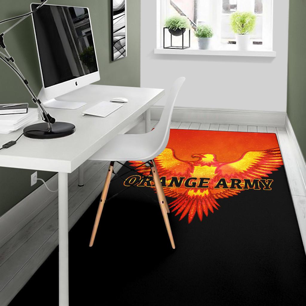 Orange Army Area Rug Cricket Black - Vibe Hoodie Shop