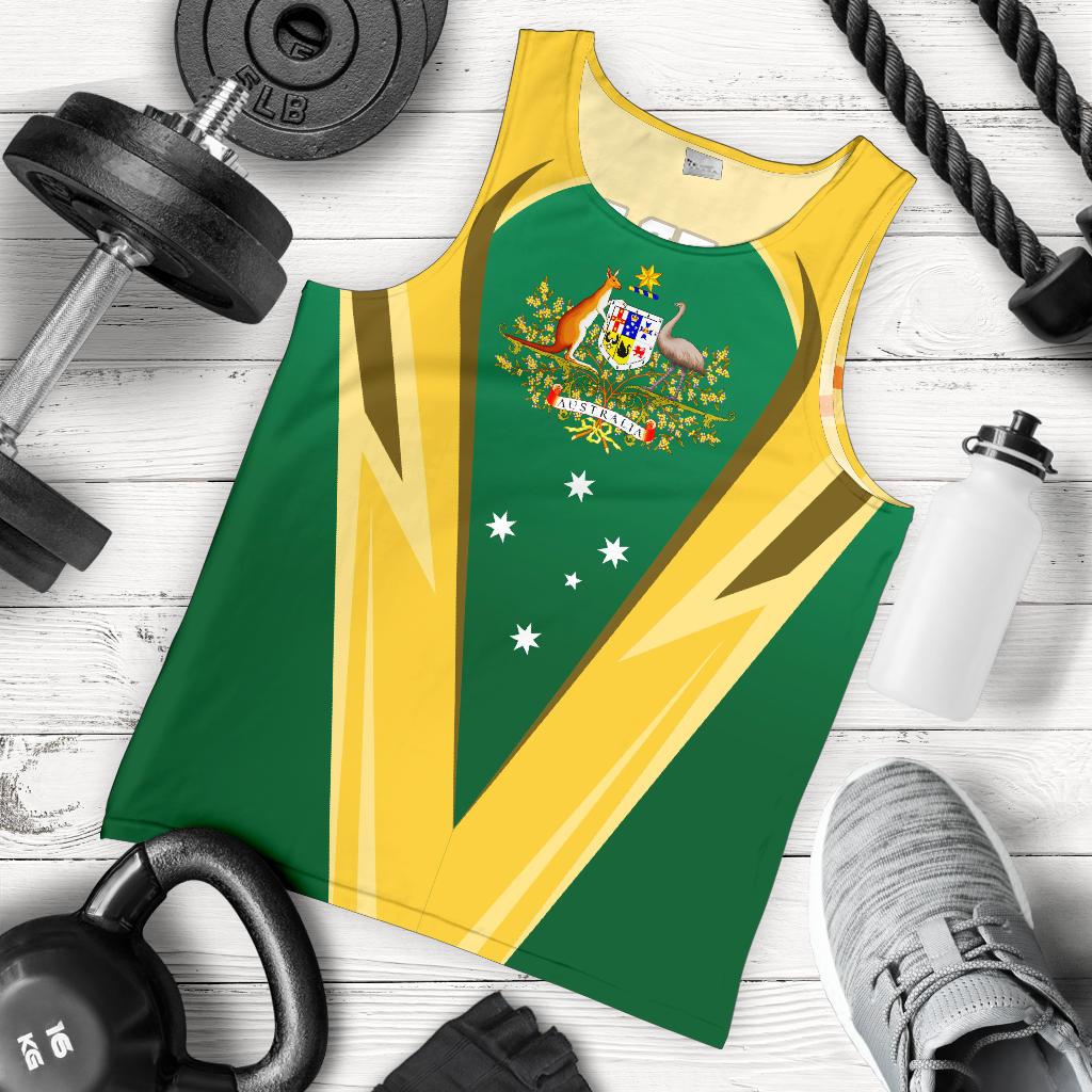 Men Tank Top - Australian Coat Of Arms Mens Tank Flag National Colors - Vibe Hoodie Shop