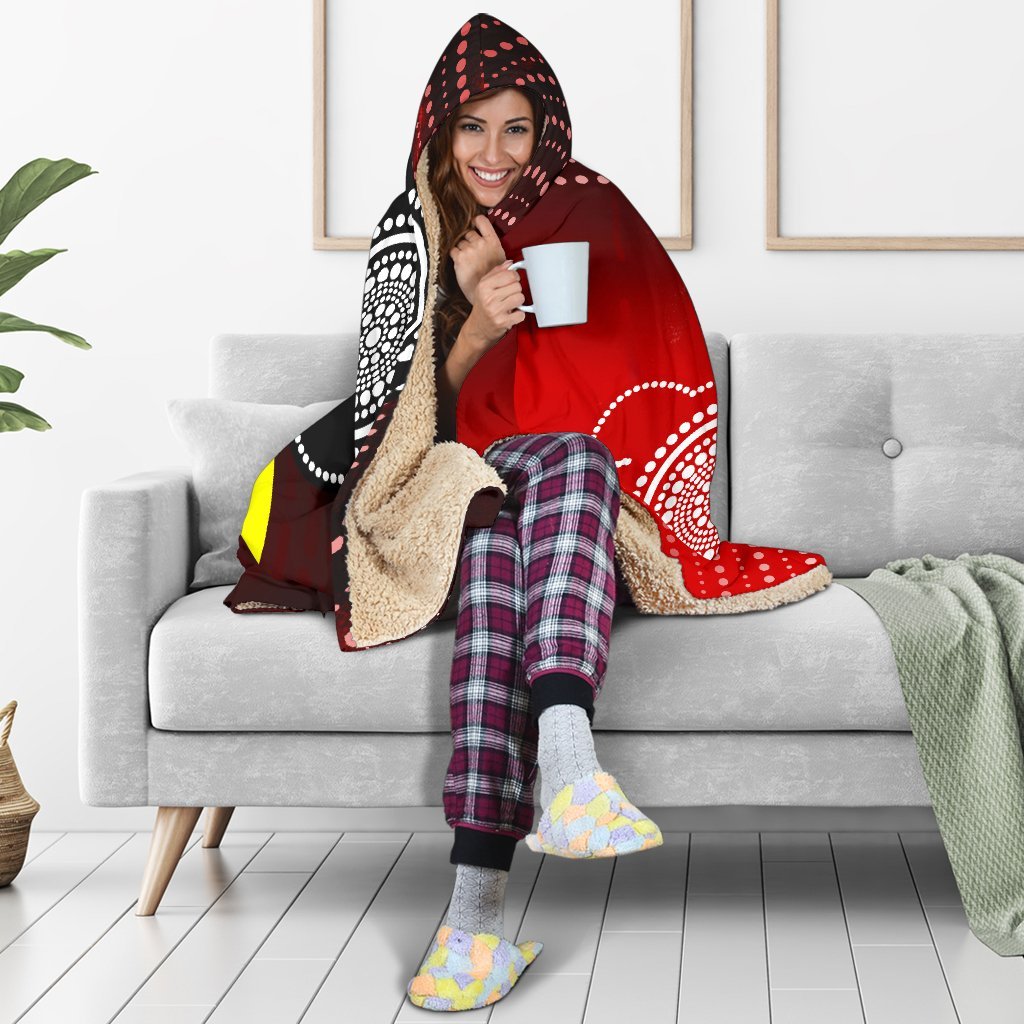 aboriginal-hooded-blanket-indigenous-circle-dot-painting-style