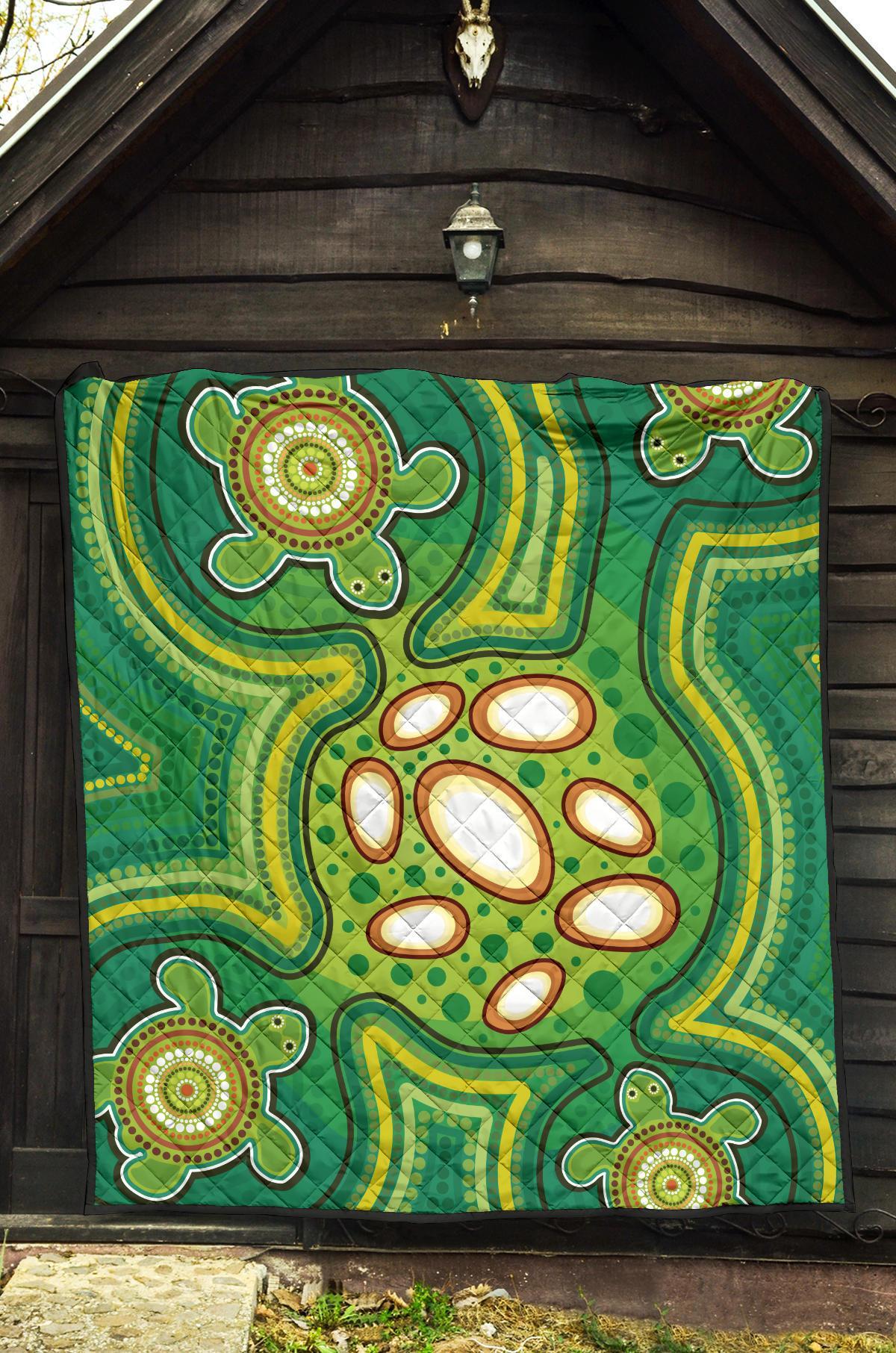 Aboriginal Premium Quilt - Indegenous Dot Painting Art - Vibe Hoodie Shop