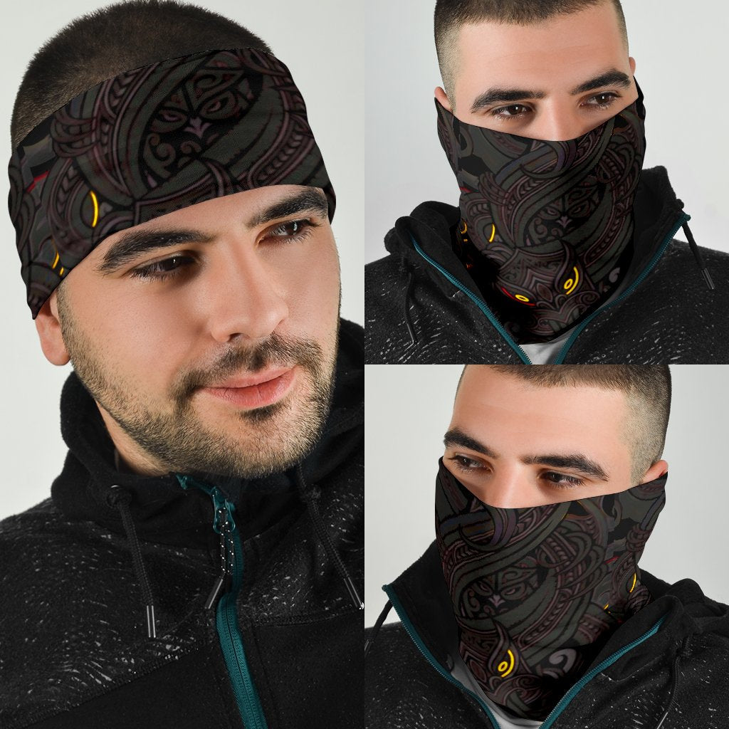 New Zealand Bandana 3 Pack, Maori Gods Tumatauenga (God of War) - Black - Vibe Hoodie Shop