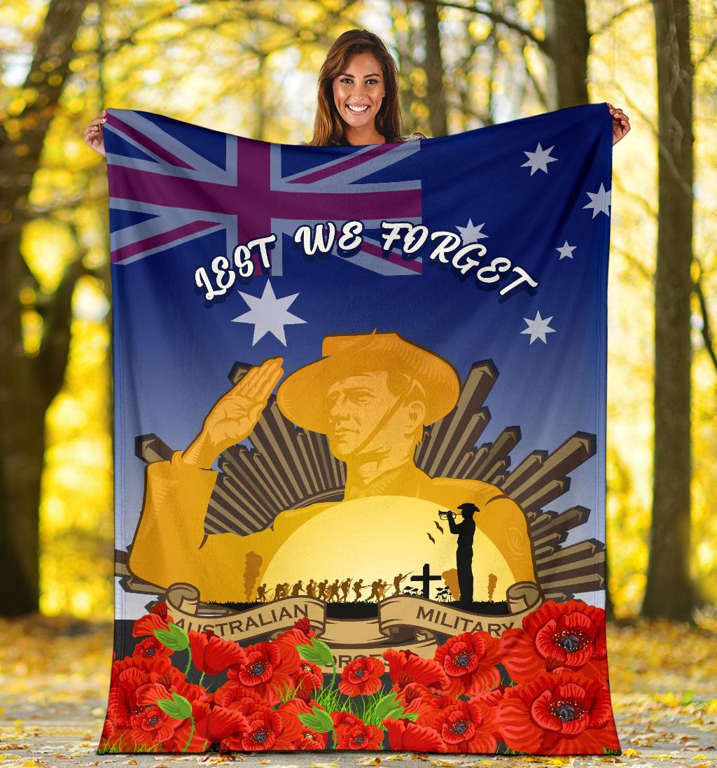 Premium Blanket - Australia ANZAC Day 2020 And Soldiers - Vibe Hoodie Shop