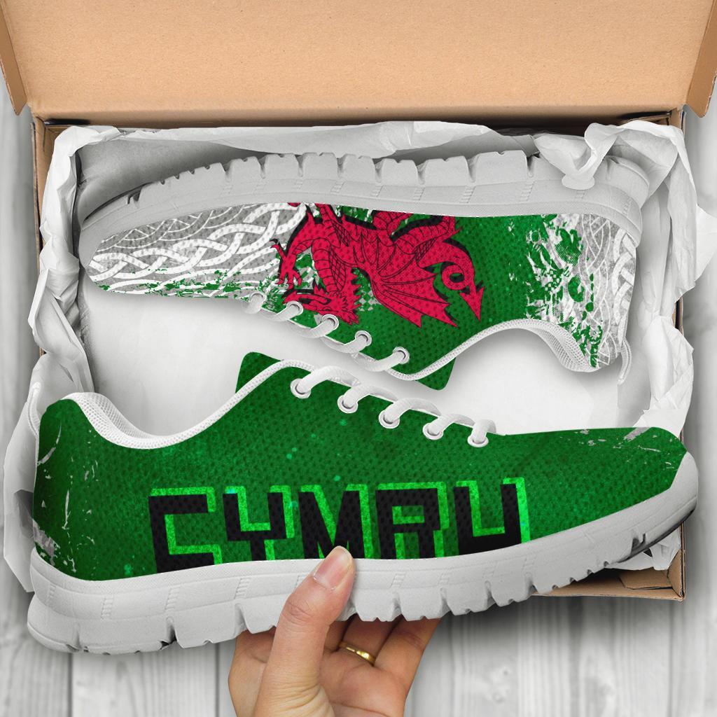 Wales Celtic Sneakers - Grunge Dragon - Vibe Hoodie Shop