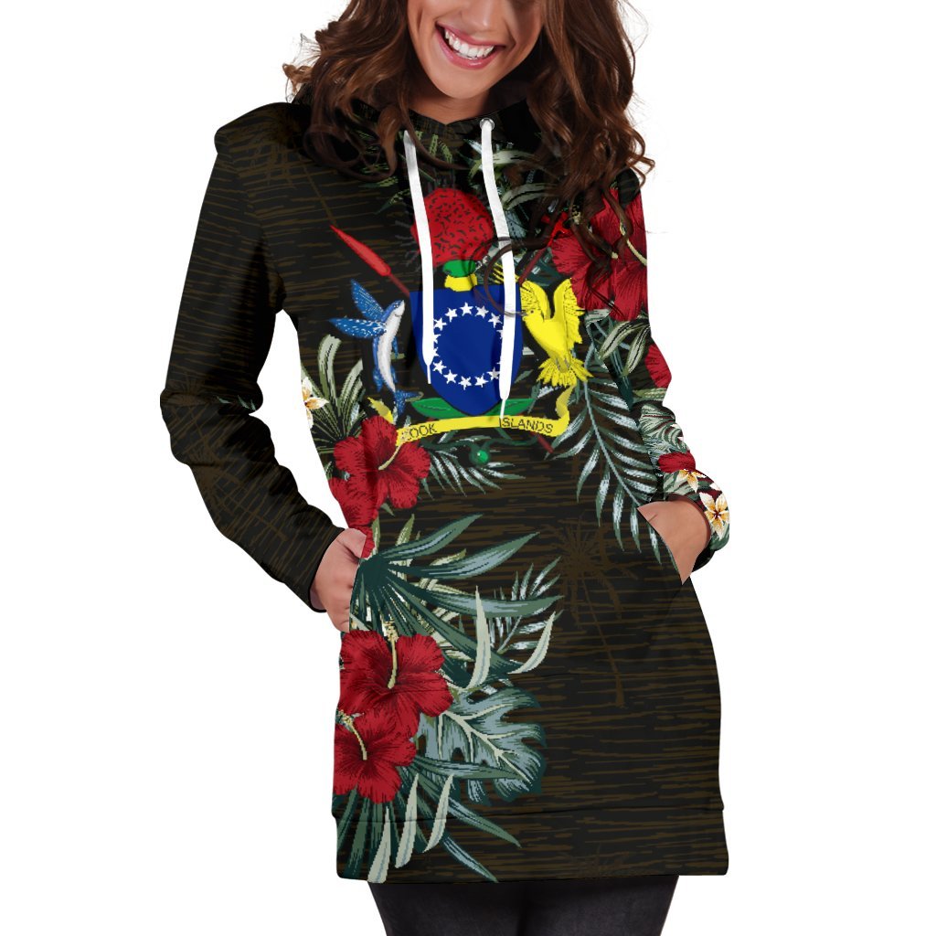 Cook Islands Hibiscus Hoodie Dress - Vibe Hoodie Shop