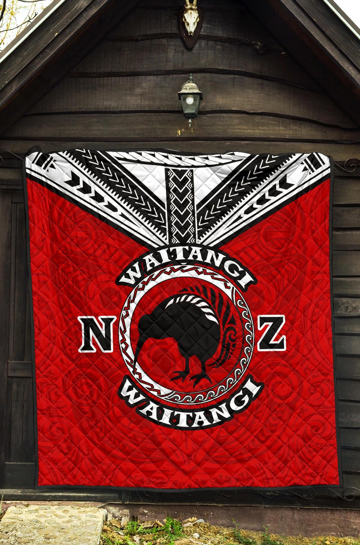 New Zealand Maori Quilt Waitangi Day - Red - Vibe Hoodie Shop